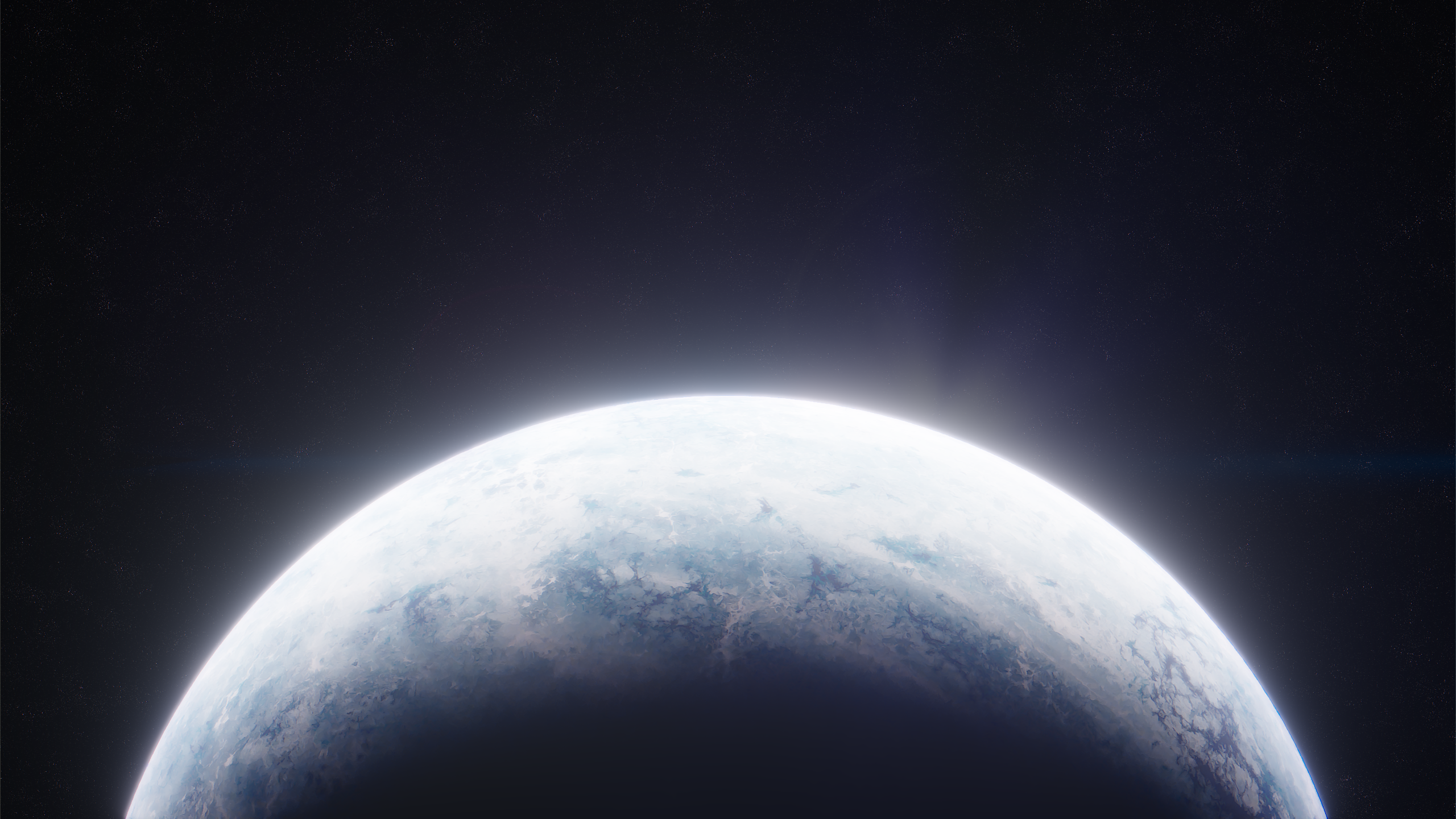 An image of the horizon of a moon.